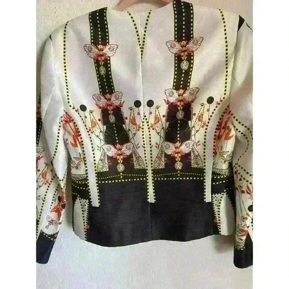 Piccione Piccione Designer 3D Graphic Whismy Feminine Blazer Top Size 42/M - Picture 3 of 12